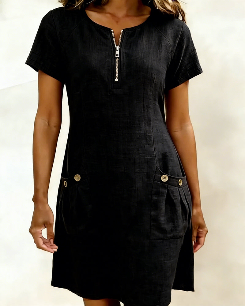 Margaret & Maeve™ | Zip-Pocket A-Line Dress