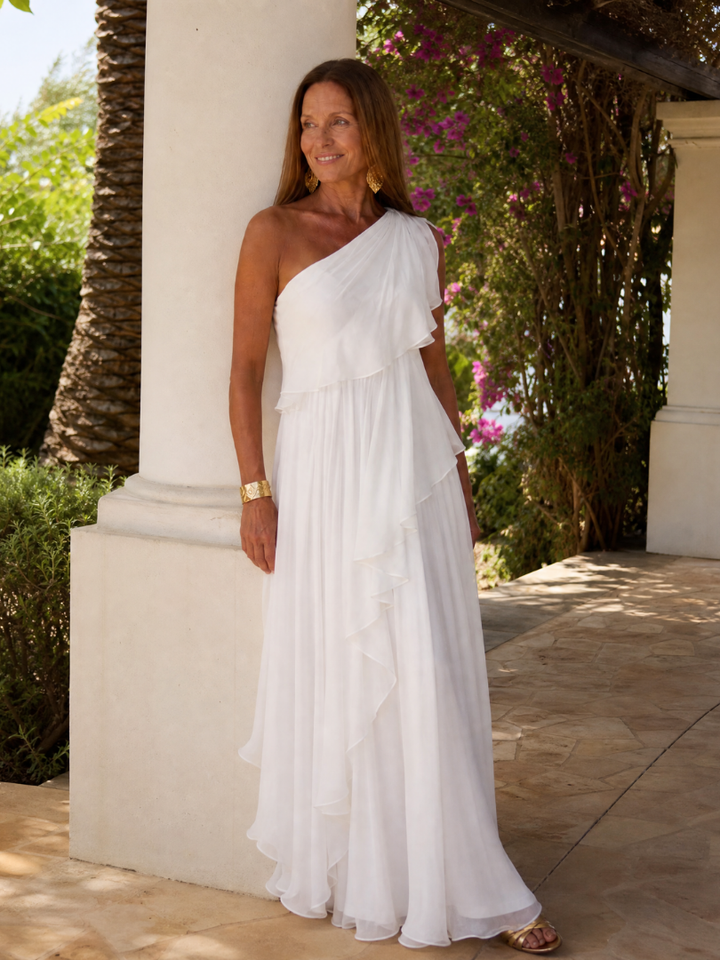 Tracey™ | One-Shoulder Ruffled Maxi Dress