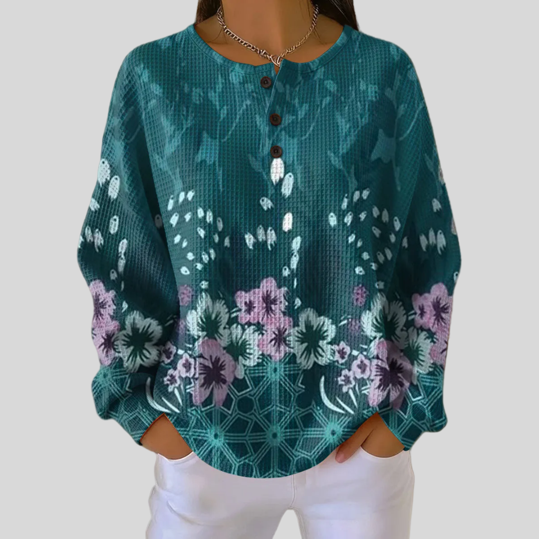 Nora | Floral Color Pattern Sweatshirt
