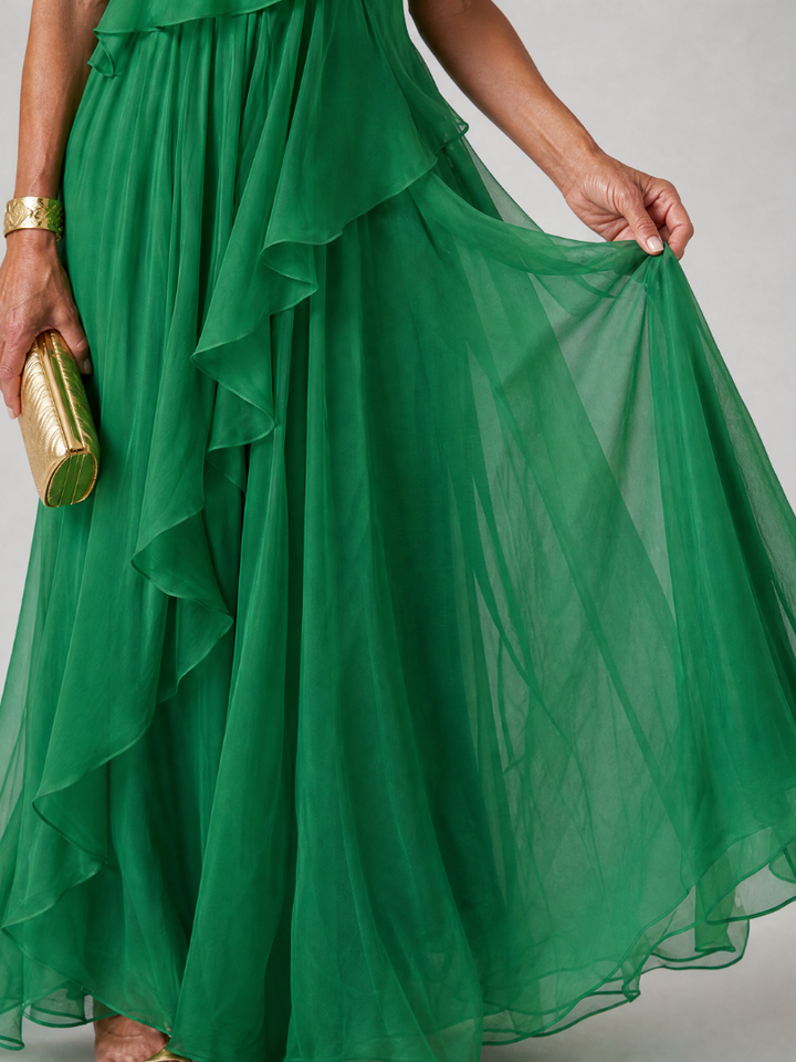 Tracey™ | One-Shoulder Ruffled Maxi Dress