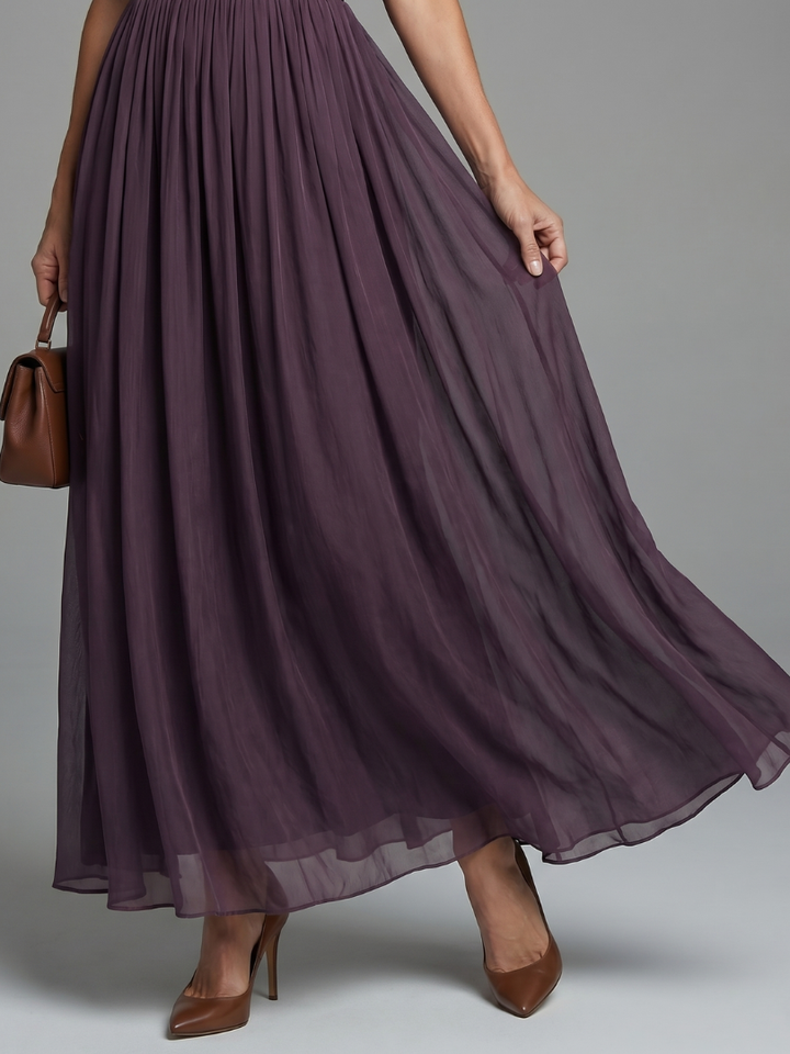 Vivienne | The Pleated V-Neck Maxi