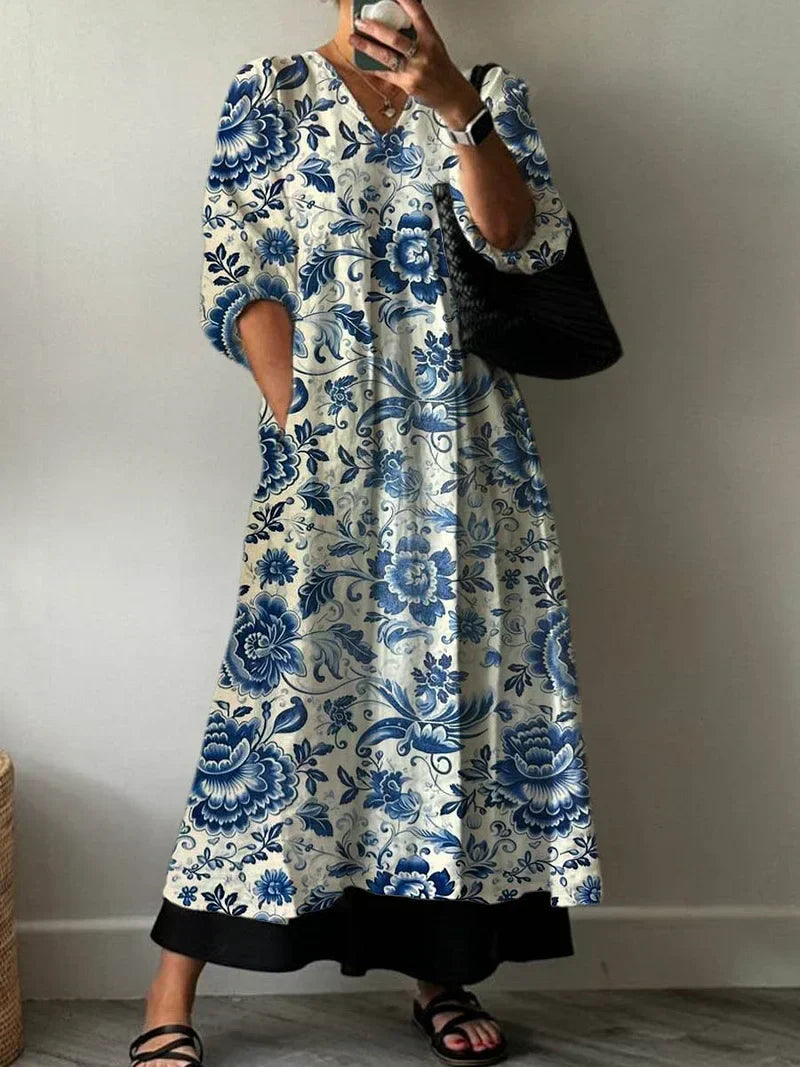 Alexandra | Elegant Dress with Mia Print