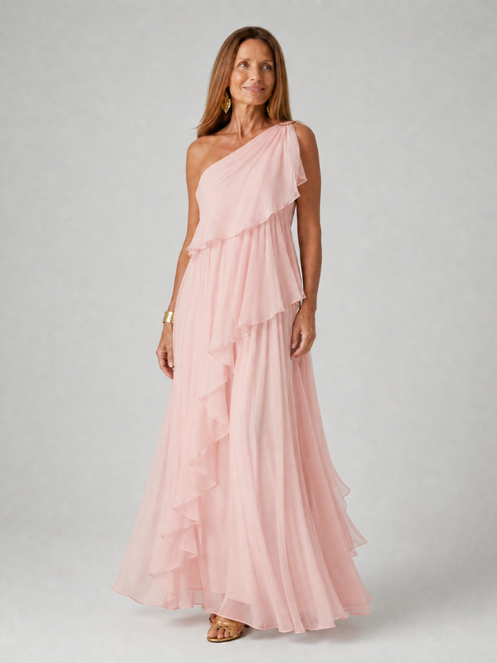 Tracey™ | One-Shoulder Ruffled Maxi Dress