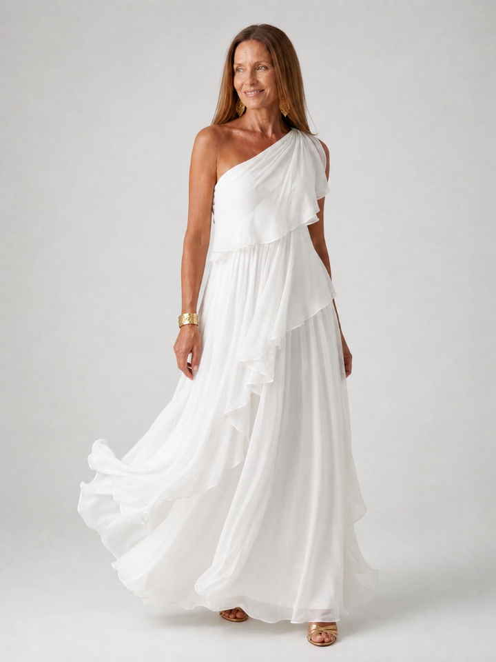 Tracey™ | One-Shoulder Ruffled Maxi Dress