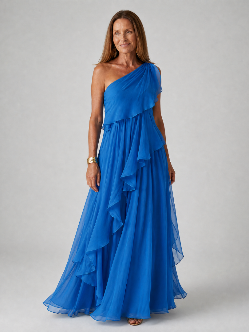 Tracey™ | One-Shoulder Ruffled Maxi Dress