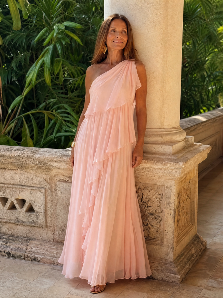 Tracey™ | One-Shoulder Ruffled Maxi Dress