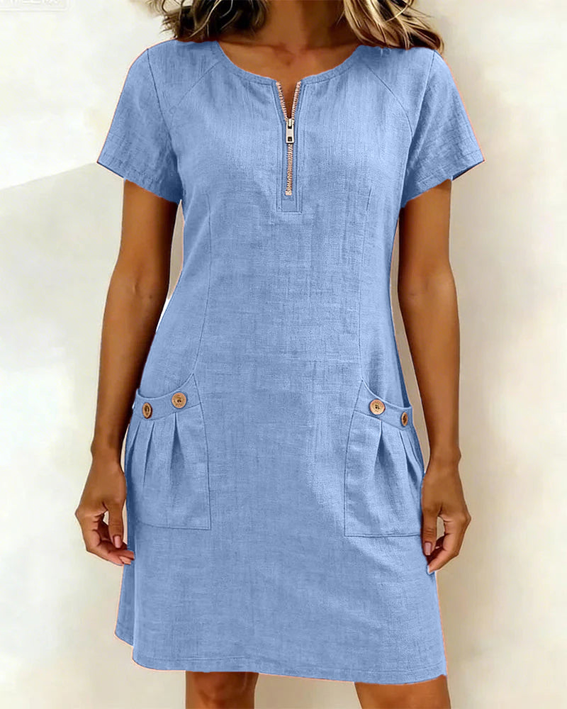 Margaret & Maeve™ | Zip-Pocket A-Line Dress