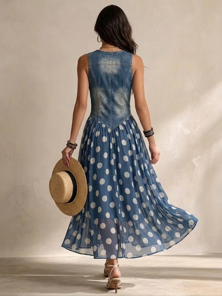 Adeline™ | Polka Dot Midi Dress