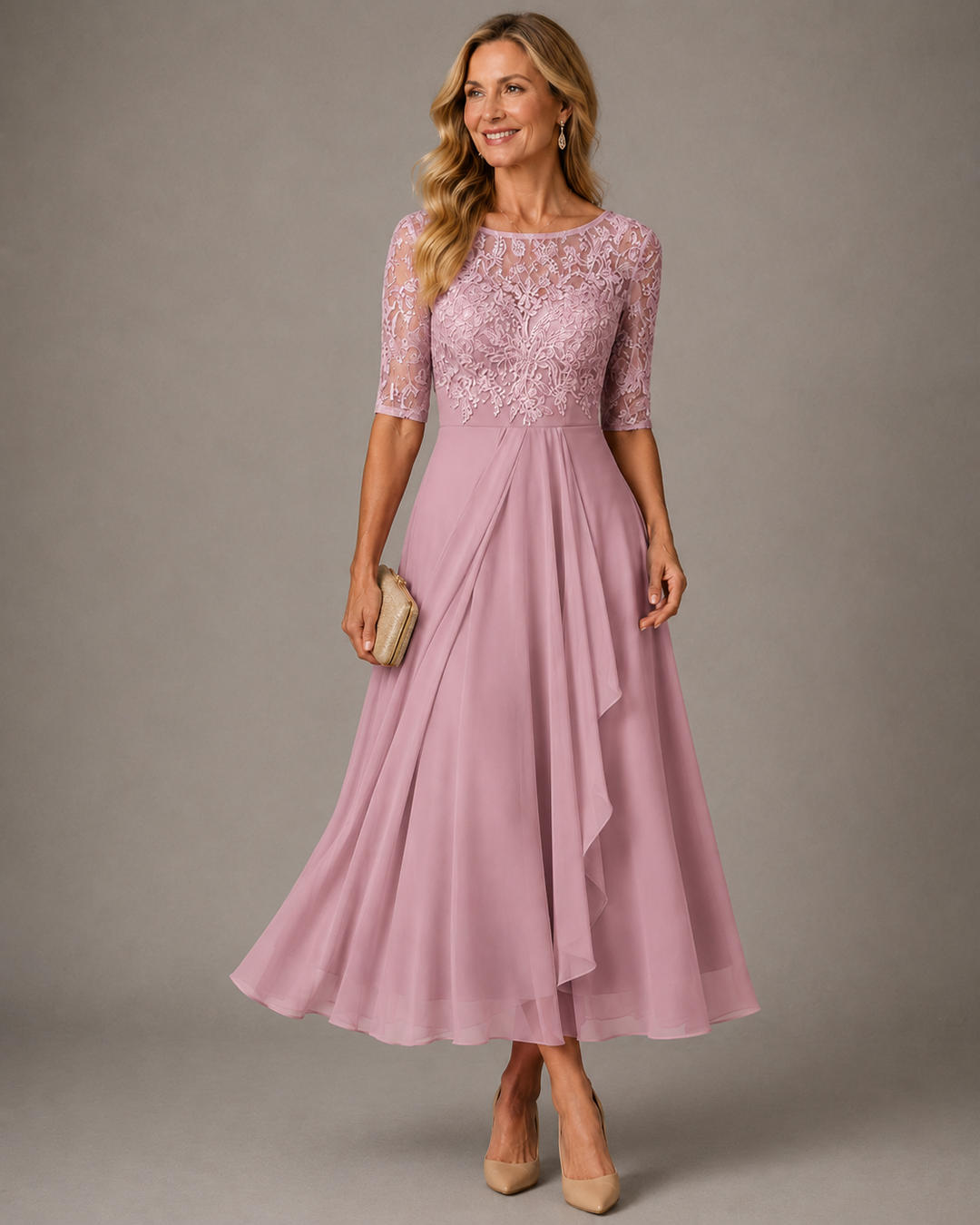 Rose | The Flattering Lace Midi Dress