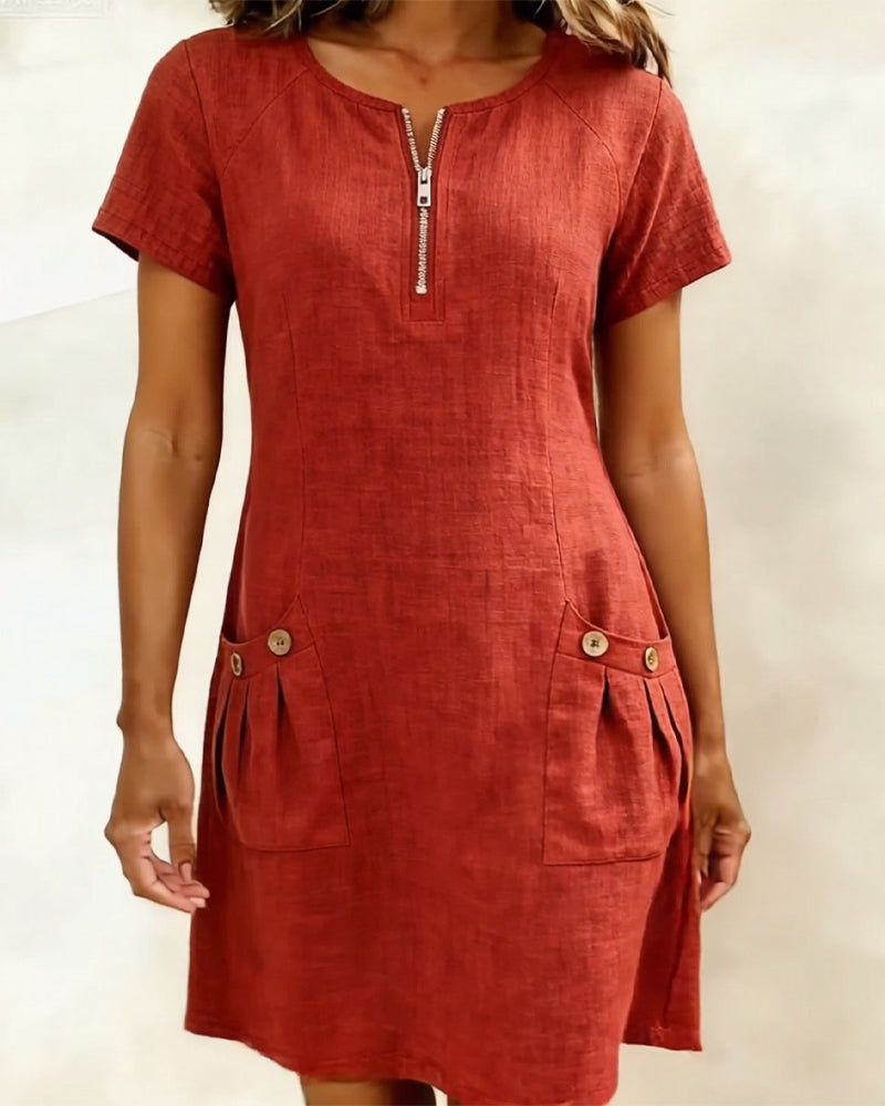 Margaret & Maeve™ | Zip-Pocket A-Line Dress