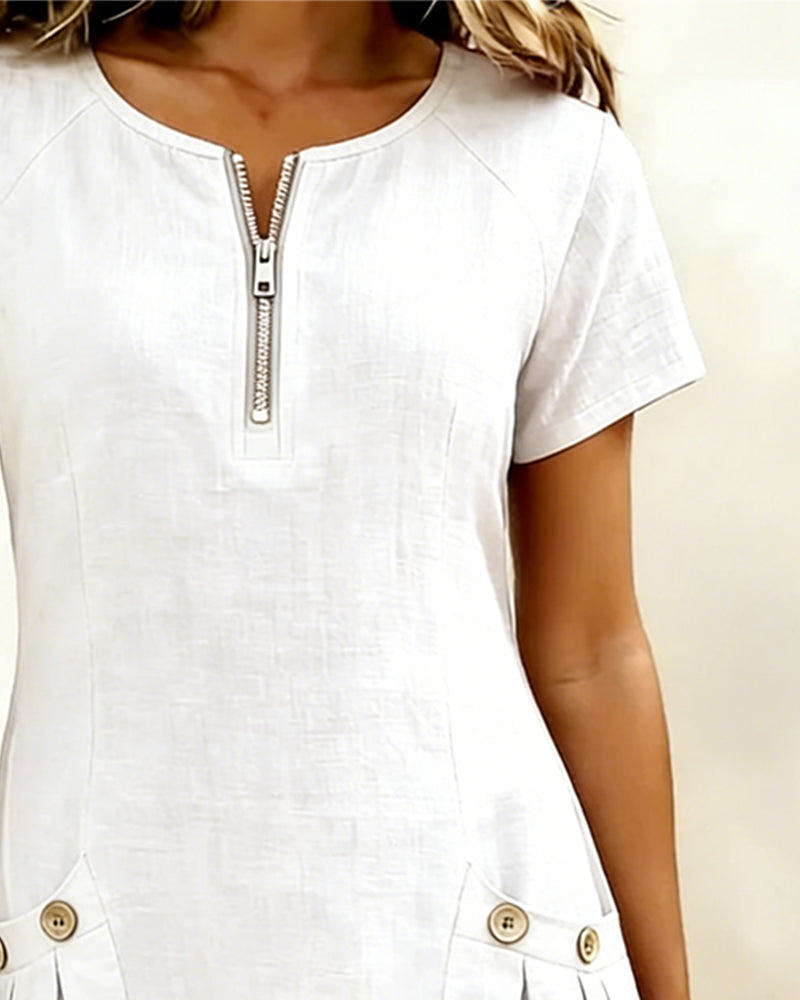 Margaret & Maeve™ | Zip-Pocket A-Line Dress