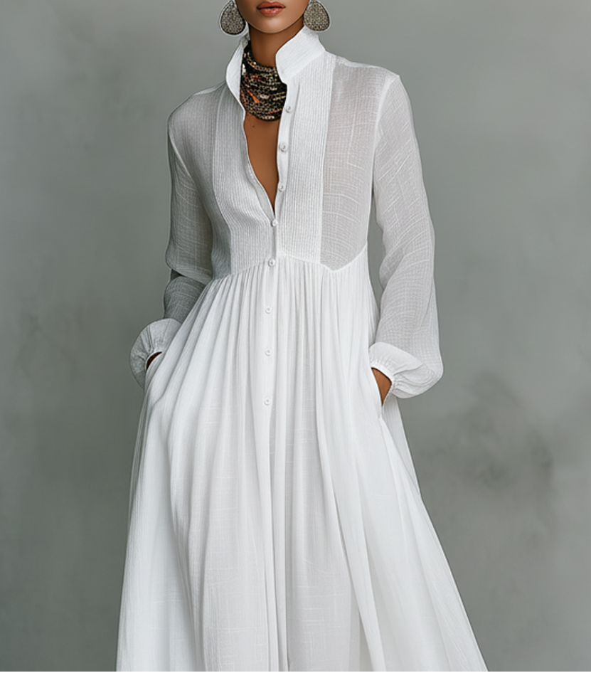 Kimberley | Graceful Elegance White Maxi Dress