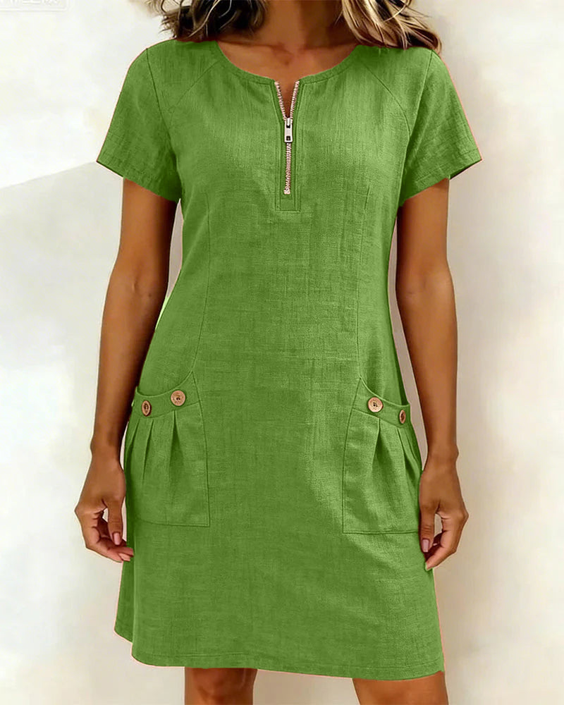 Margaret & Maeve™ | Zip-Pocket A-Line Dress