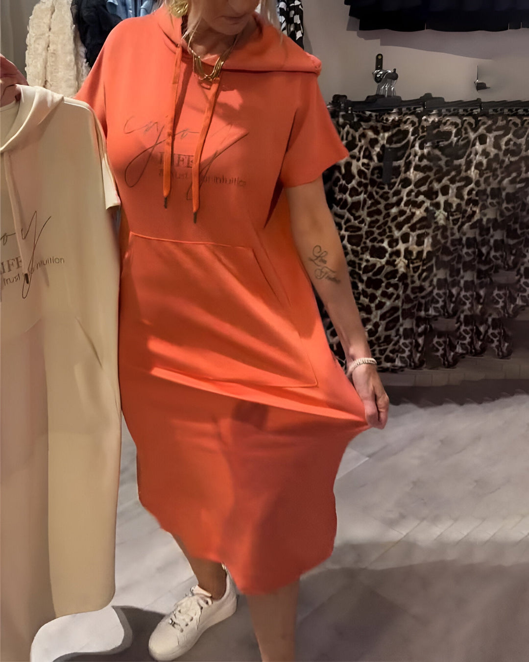 Britany | Casual Hoodie Midi Dress