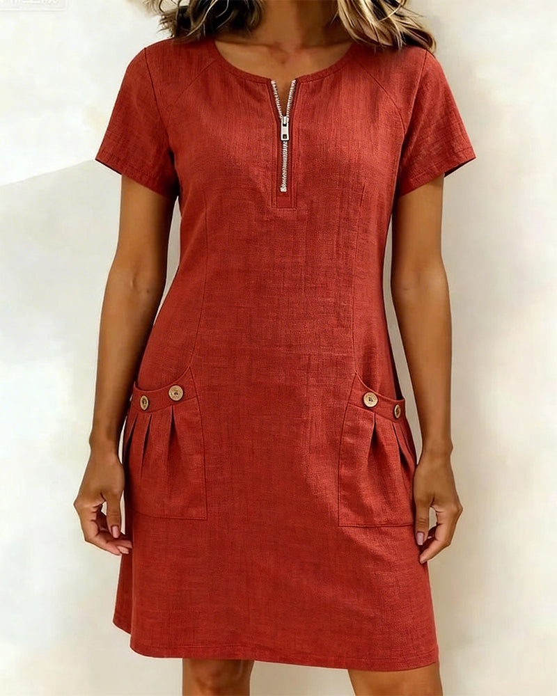 Margaret & Maeve™ | Zip-Pocket A-Line Dress