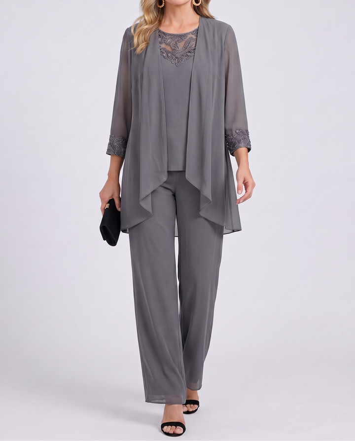 Eleanor™ | Flowing Jacket & Wide-Leg Pant Set